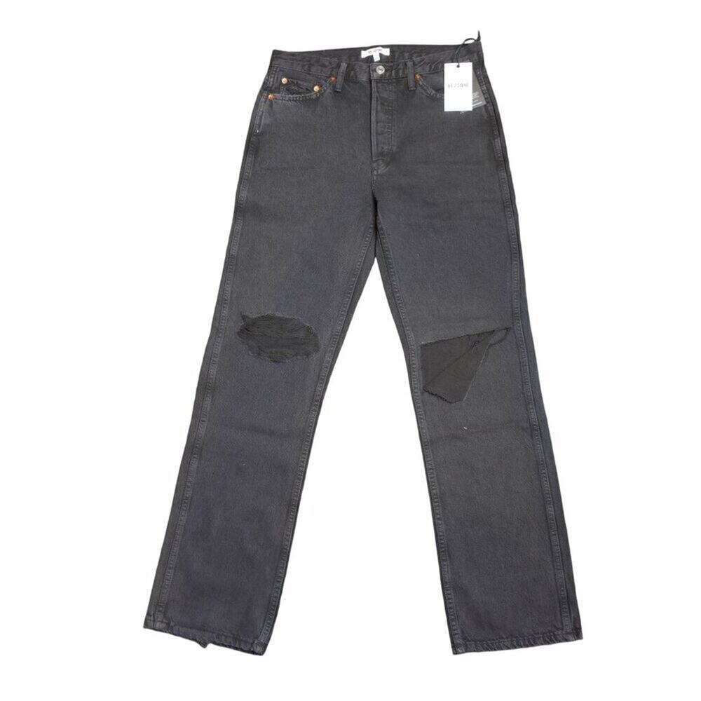 Re/Done 70's Stovepipe Jeans Black Straight Leg Women's Size 29 NWT